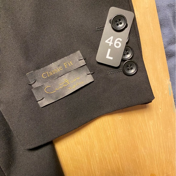 NWT Creative Black Suit Jacket Sport Coat Blazer 46L - Picture 3 of 11